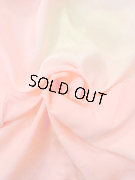 Photo12: O0124Z Vintage Japanese kimono  Light Coral JUBAN undergarment for women / Silk. Flower,   (Grade C) (12)
