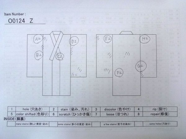 Photo13: O0124Z Vintage Japanese kimono  Light Coral JUBAN undergarment for women / Silk. Flower,   (Grade C) (13)