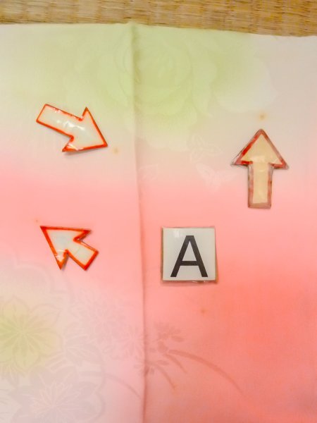 Photo14: O0124Z Vintage Japanese kimono  Light Coral JUBAN undergarment for women / Silk. Flower,   (Grade C) (14)