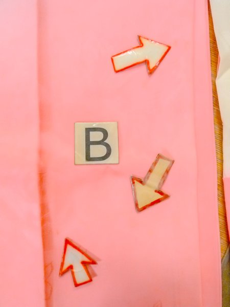 Photo15: O0124Z Vintage Japanese kimono  Light Coral JUBAN undergarment for women / Silk. Flower,   (Grade C) (15)