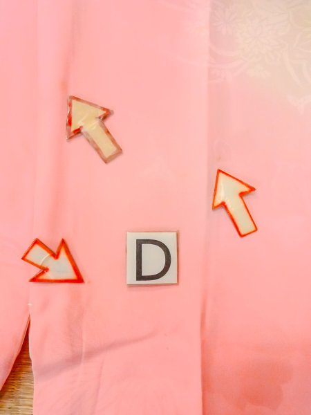 Photo17: O0124Z Vintage Japanese kimono  Light Coral JUBAN undergarment for women / Silk. Flower,   (Grade C) (17)