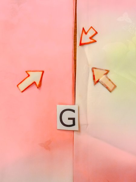 Photo20: O0124Z Vintage Japanese kimono  Light Coral JUBAN undergarment for women / Silk. Flower,   (Grade C) (20)