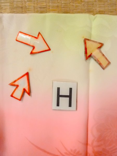 Photo21: O0124Z Vintage Japanese kimono  Light Coral JUBAN undergarment for women / Silk. Flower,   (Grade C) (21)