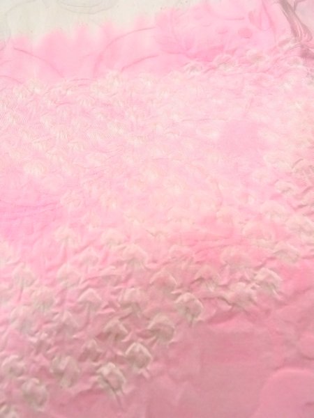 Photo10: O0125A Vintage Japanese kimono   Ivory JUBAN undergarment for women / Silk. Flower,   (Grade C) (10)