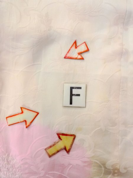 Photo19: O0125A Vintage Japanese kimono   Ivory JUBAN undergarment for women / Silk. Flower,   (Grade C) (19)