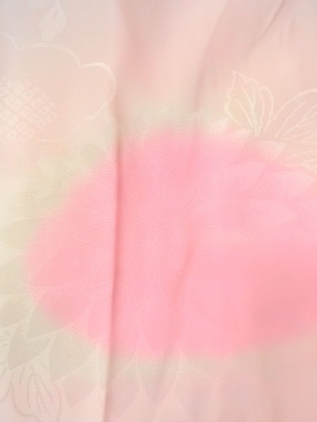Photo5: O0125B Vintage Japanese kimono  Pale Pink JUBAN undergarment for women / Silk. Chrysanthemum,   (Grade B) (5)