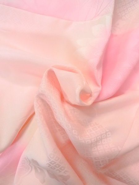 Photo11: O0125B Vintage Japanese kimono  Pale Pink JUBAN undergarment for women / Silk. Chrysanthemum,   (Grade B) (11)