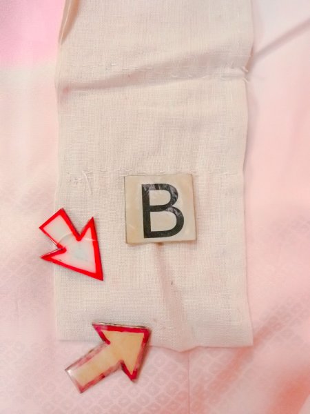 Photo15: O0125B Vintage Japanese kimono  Pale Pink JUBAN undergarment for women / Silk. Chrysanthemum,   (Grade B) (15)