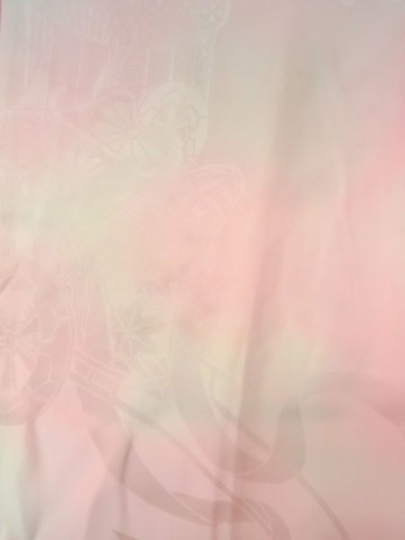 Photo3: O0125C Vintage Japanese kimono  Pale Pink JUBAN undergarment for women / Silk. Chrysanthemum,   (Grade C) (3)