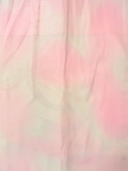 Photo4: O0125C Vintage Japanese kimono  Pale Pink JUBAN undergarment for women / Silk. Chrysanthemum,   (Grade C) (4)
