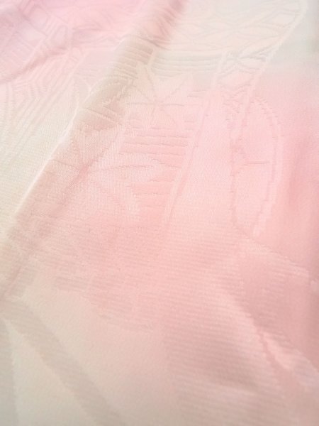 Photo9: O0125C Vintage Japanese kimono  Pale Pink JUBAN undergarment for women / Silk. Chrysanthemum,   (Grade C) (9)
