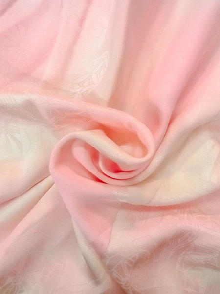 Photo11: O0125C Vintage Japanese kimono  Pale Pink JUBAN undergarment for women / Silk. Chrysanthemum,   (Grade C) (11)