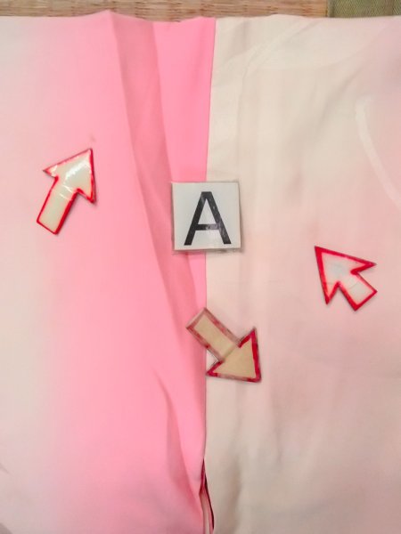 Photo14: O0125C Vintage Japanese kimono  Pale Pink JUBAN undergarment for women / Silk. Chrysanthemum,   (Grade C) (14)