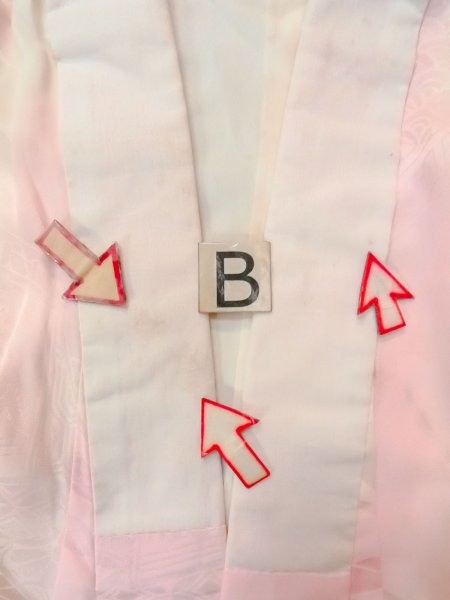 Photo15: O0125C Vintage Japanese kimono  Pale Pink JUBAN undergarment for women / Silk. Chrysanthemum,   (Grade C) (15)