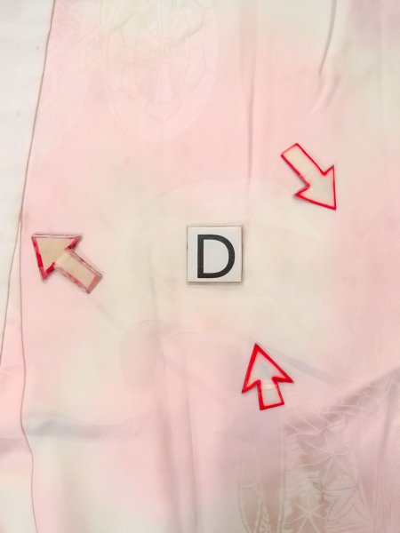 Photo17: O0125C Vintage Japanese kimono  Pale Pink JUBAN undergarment for women / Silk. Chrysanthemum,   (Grade C) (17)