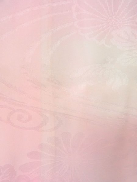 Photo7: O0125D Vintage Japanese kimono  Pale Pink JUBAN undergarment for women / Silk. Chrysanthemum,   (Grade B) (7)