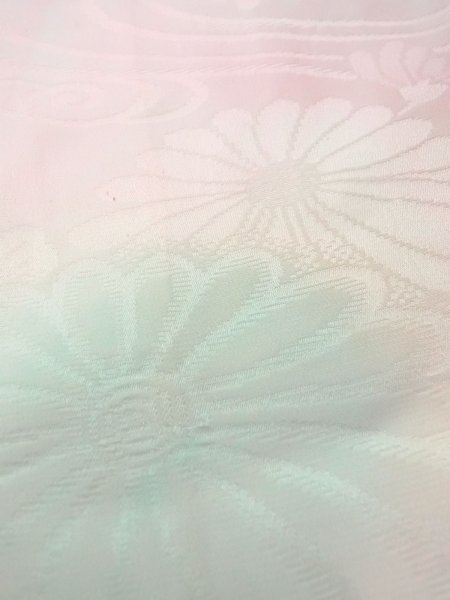 Photo10: O0125D Vintage Japanese kimono  Pale Pink JUBAN undergarment for women / Silk. Chrysanthemum,   (Grade B) (10)