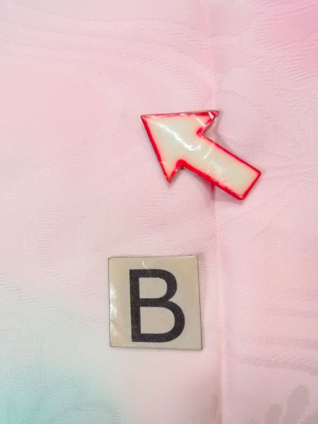 Photo15: O0125D Vintage Japanese kimono  Pale Pink JUBAN undergarment for women / Silk. Chrysanthemum,   (Grade B) (15)