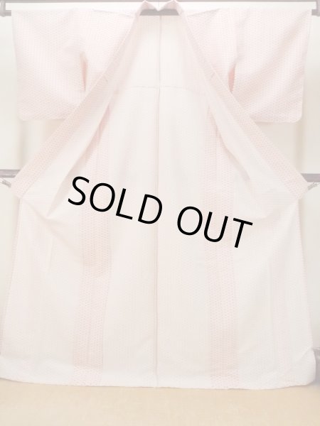 Photo2: Mint O0125E Vintage Japanese kimono   White HITOE unlined for women / Synthetic. Hemp leaf   (Grade A) (2)