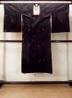 Photo1: O0131A Vintage Japanese kimono   Black MICHIYUKI outer coat for women / Silk. Chrysanthemum,   (Grade B) (1)