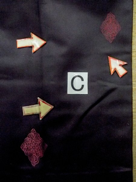 Photo16: O0131A Vintage Japanese kimono   Black MICHIYUKI outer coat for women / Silk. Chrysanthemum,   (Grade B) (16)