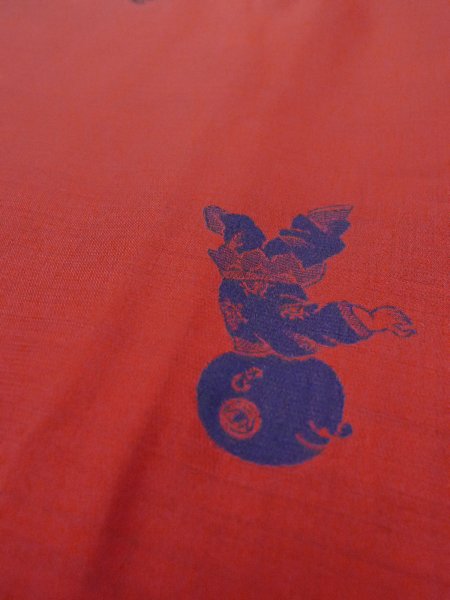 Photo8: Mint O0131B Vintage Japanese kimono   Red MICHIYUKI outer coat for women / Synthetic. Kids   (Grade A) (8)