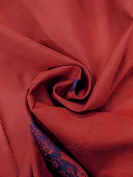 Photo12: Mint O0131B Vintage Japanese kimono   Red MICHIYUKI outer coat for women / Synthetic. Kids   (Grade A) (12)