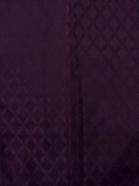 Photo3: O0131C Vintage Japanese kimono  Dark Purple MICHIYUKI outer coat for women / Silk.    (Grade D) (3)