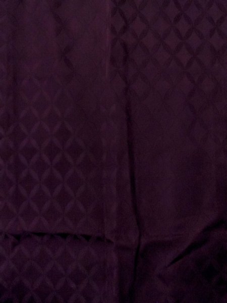 Photo4: O0131C Vintage Japanese kimono  Dark Purple MICHIYUKI outer coat for women / Silk.    (Grade D) (4)