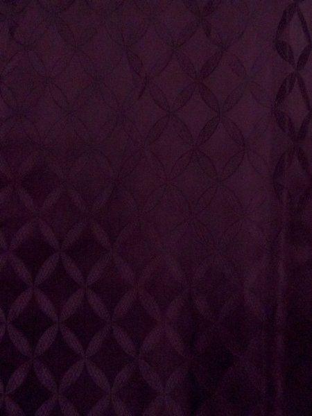 Photo5: O0131C Vintage Japanese kimono  Dark Purple MICHIYUKI outer coat for women / Silk.    (Grade D) (5)