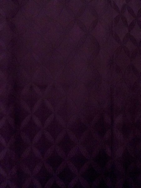 Photo7: O0131C Vintage Japanese kimono  Dark Purple MICHIYUKI outer coat for women / Silk.    (Grade D) (7)