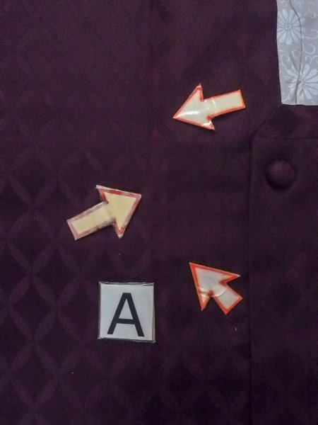 Photo14: O0131C Vintage Japanese kimono  Dark Purple MICHIYUKI outer coat for women / Silk.    (Grade D) (14)