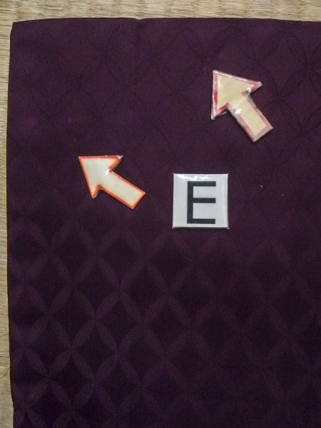 Photo18: O0131C Vintage Japanese kimono  Dark Purple MICHIYUKI outer coat for women / Silk.    (Grade D) (18)