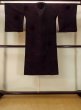 Photo2: Mint O0131D Vintage Japanese kimono   Black MICHIYUKI outer coat for women / Cotton. Chrysanthemum, Material: velvet  (Grade A) (2)