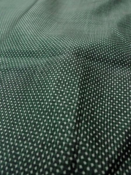 Photo8: Mint O0131E Vintage Japanese kimono  Grayish Green MICHIYUKI outer coat for women / Silk. Dot,   (Grade A) (8)