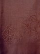 Photo5: O0131F Vintage Japanese kimono  Pale Dark Red DOCHUGI outer coat for women / Silk. Hemp leaf   (Grade B) (5)