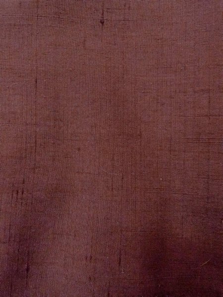 Photo7: O0131F Vintage Japanese kimono  Pale Dark Red DOCHUGI outer coat for women / Silk. Hemp leaf   (Grade B) (7)