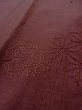 Photo8: O0131F Vintage Japanese kimono  Pale Dark Red DOCHUGI outer coat for women / Silk. Hemp leaf   (Grade B) (8)
