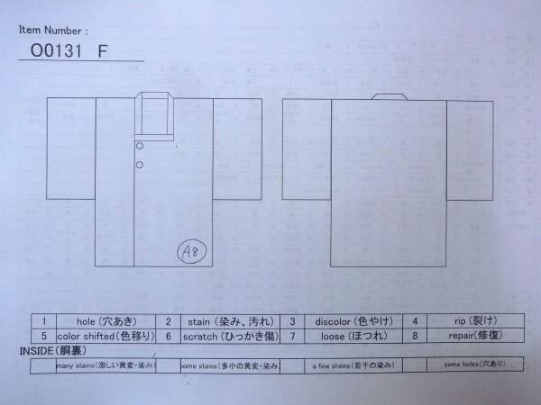 Photo13: O0131F Vintage Japanese kimono  Pale Dark Red DOCHUGI outer coat for women / Silk. Hemp leaf   (Grade B) (13)