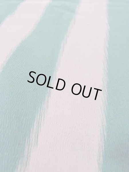 Photo9: O0131H Vintage Japanese kimono Pale Grayish Pink DOCHUGI outer coat for women / Silk. Stripes   (Grade D) (9)