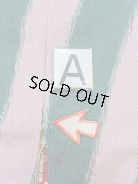 Photo14: O0131H Vintage Japanese kimono Pale Grayish Pink DOCHUGI outer coat for women / Silk. Stripes   (Grade D) (14)