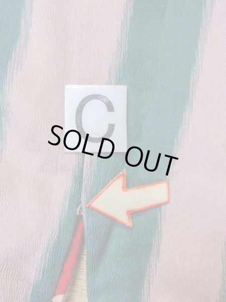 Photo16: O0131H Vintage Japanese kimono Pale Grayish Pink DOCHUGI outer coat for women / Silk. Stripes   (Grade D) (16)