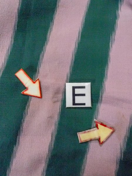 Photo18: O0131H Vintage Japanese kimono Pale Grayish Pink DOCHUGI outer coat for women / Silk. Stripes   (Grade D) (18)