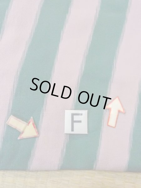 Photo19: O0131H Vintage Japanese kimono Pale Grayish Pink DOCHUGI outer coat for women / Silk. Stripes   (Grade D) (19)