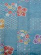 Photo4: Mint O0131I Vintage Japanese kimono   Light Blue MICHIYUKI outer coat for women / Silk. Flower,   (Grade A) (4)