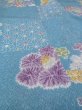 Photo10: Mint O0131I Vintage Japanese kimono   Light Blue MICHIYUKI outer coat for women / Silk. Flower,   (Grade A) (10)