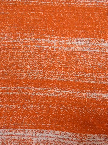 Photo5: O0131J Vintage Japanese kimono   Orange MICHIYUKI outer coat for women / Silk. Stripes   (Grade B) (5)