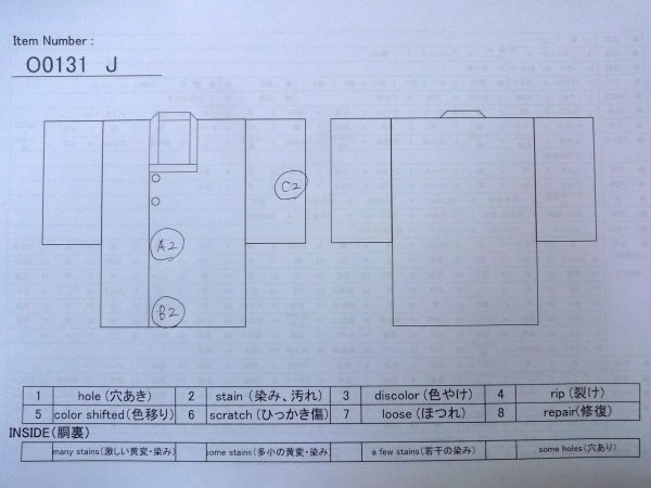 Photo13: O0131J Vintage Japanese kimono   Orange MICHIYUKI outer coat for women / Silk. Stripes   (Grade B) (13)