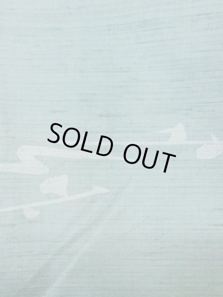 Photo5: O0131K Vintage Japanese kimono  Grayish Light Blue DOCHUGI outer coat for women / Silk. Abstract pattern   (Grade B) (5)