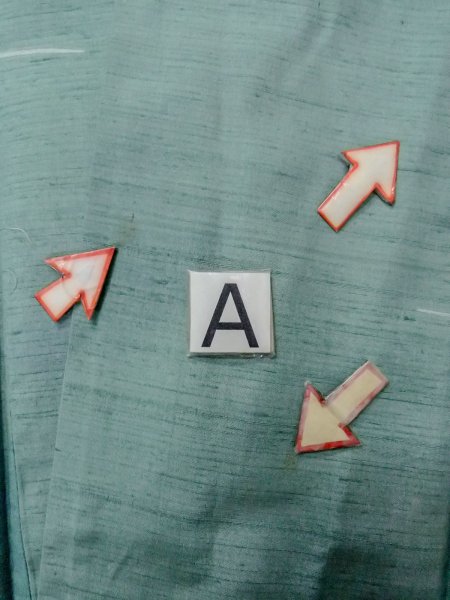 Photo14: O0131K Vintage Japanese kimono  Grayish Light Blue DOCHUGI outer coat for women / Silk. Abstract pattern   (Grade B) (14)